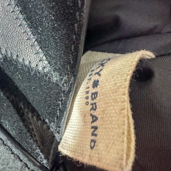 Lucky Brand Black Leather Chevron Haircalf Tote Bag Shoulder Bag - Picture 6 of 8